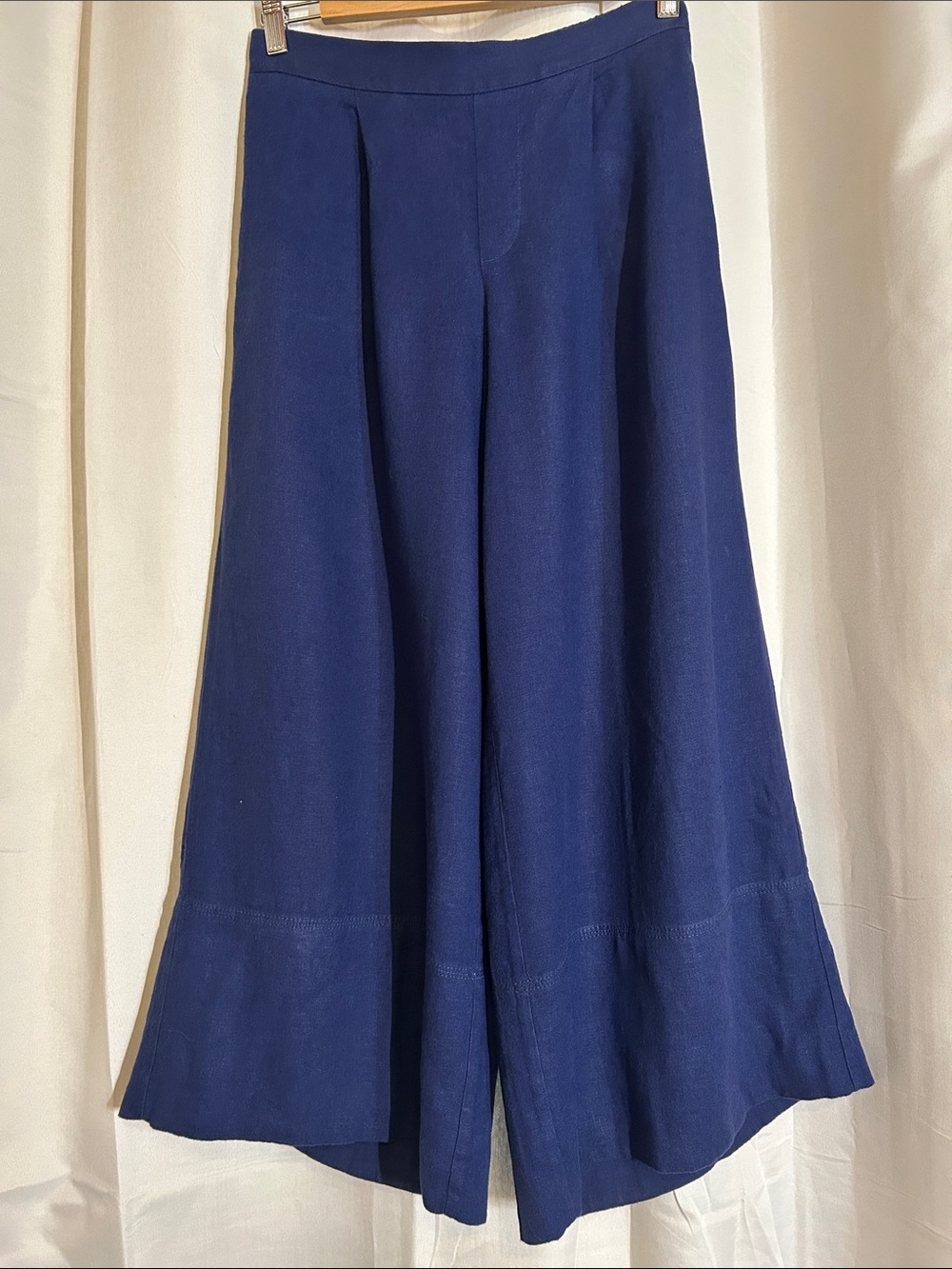 Banana Republic Navy Wide-Leg Linen Blend Pants